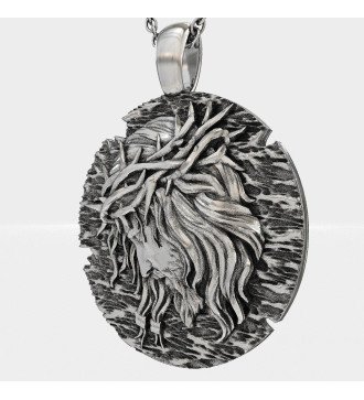 Christliches Silber Männer Amulett Jesus Christus Dornenkrone