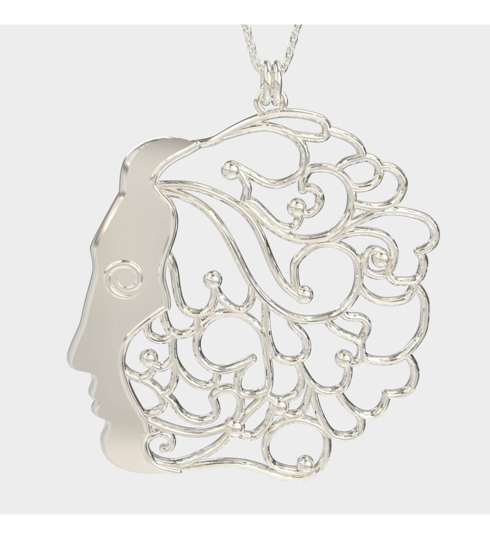 Artistic Women's Silver Necklace 0505L