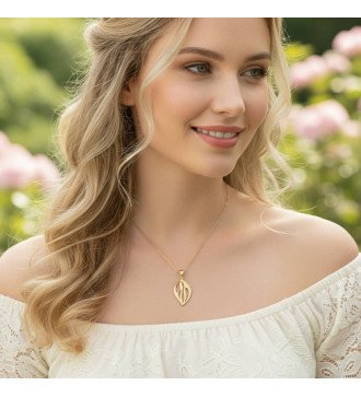 Goldschmuck Frauen Blatt für Geschenk 0498K