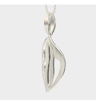 Women's Leaf Necklace 14k White Gold 0498L