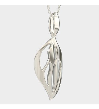 Women's Leaf Necklace 14k White Gold 0498L