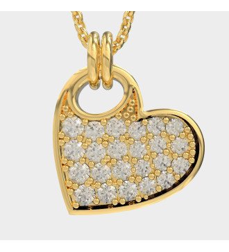 Collier coeur en or idéal pour un cadeau 0496K