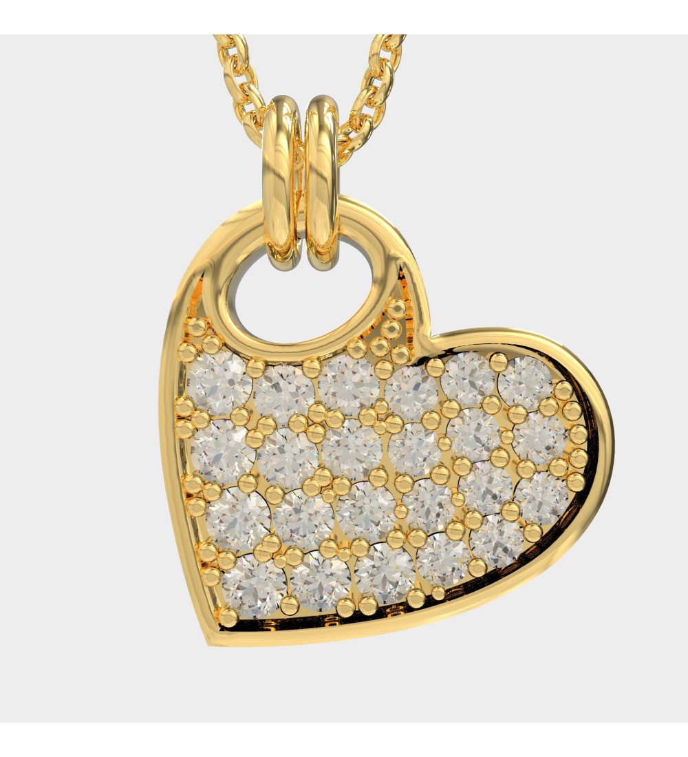 Gold Herz Halskette Ideal für ein Geschenk 0496K