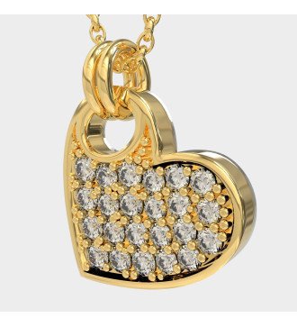 Gold Herz Halskette Ideal für ein Geschenk 0496K