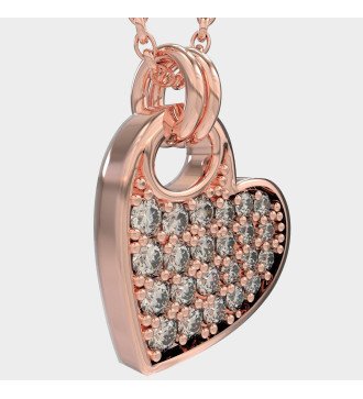 Collar Corazón Pequeño 14K en Oro Rosa 0496R