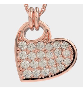 Collier petit cœur pour femmes 14K en or rose 0496R