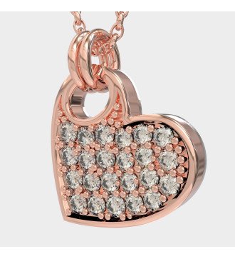 Collar Corazón Pequeño 14K en Oro Rosa 0496R