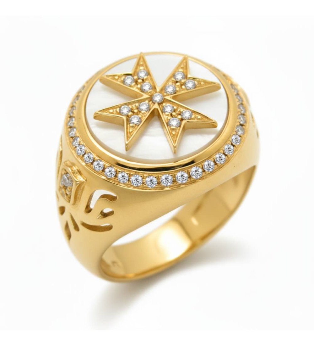 Πολυτελές Γυναικείο Δαχτυλίδι Chevalier με Σταυρό και Ζιργκόν