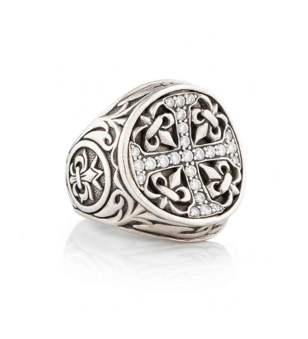 Серебряное кольцо с крестом Timeless с цирконием 1039LP