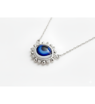 Collier en argent Oeil avec Zircon 0923L