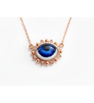 Modern Silver Eye Necklace 0923R