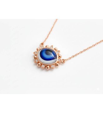 Modern Silver Eye Necklace 0923R