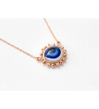 Modern Silver Eye Necklace 0923R