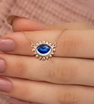 Modern Silver Eye Necklace 0923R