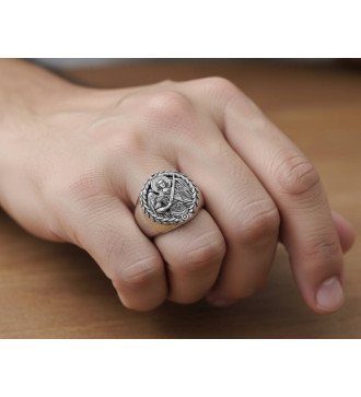 Archangel Saint Michael Signet Ring 0696
