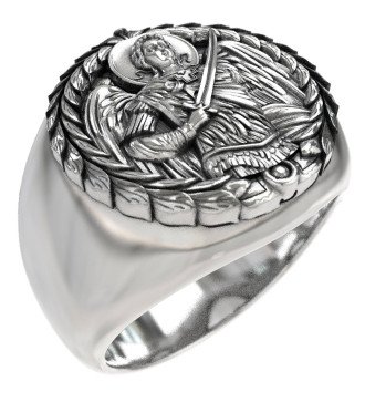 Archangel Saint Michael Signet Ring 0696