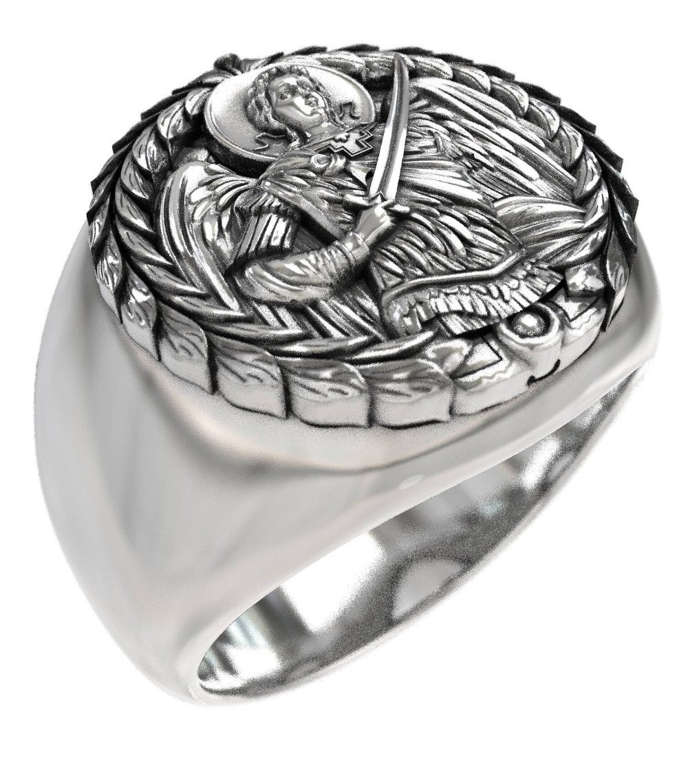 Bague chevalière Archange Saint Michel 0696