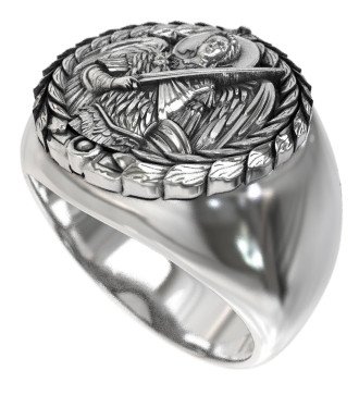 Archangel Saint Michael Signet Ring 0696