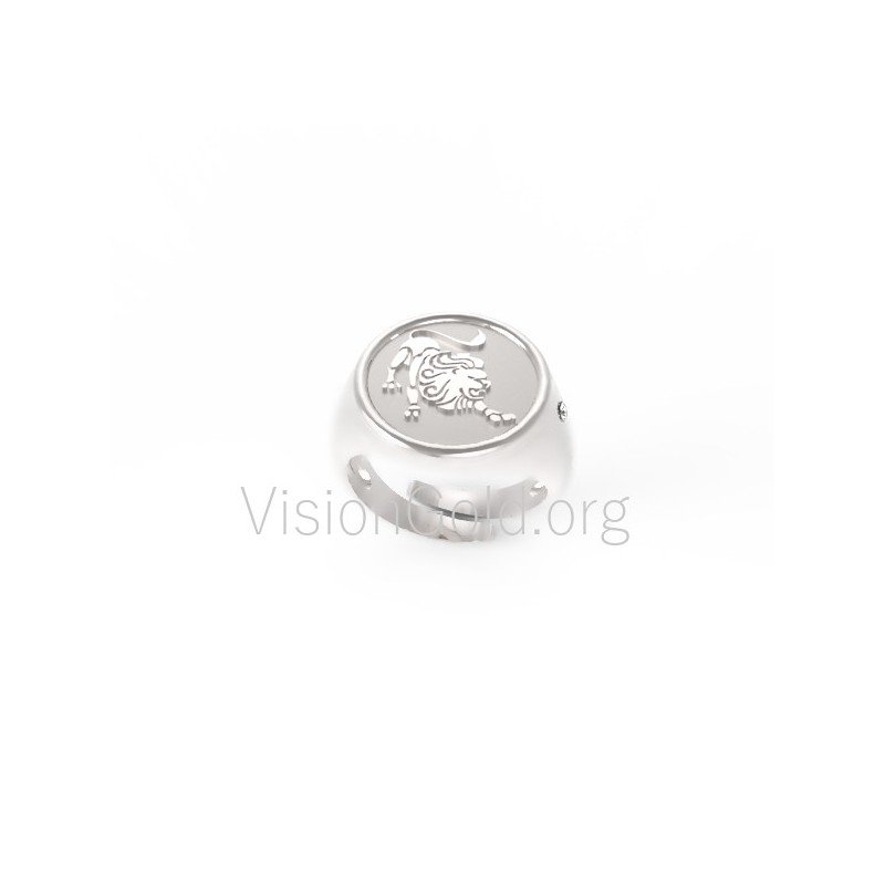Silver ring sign of Leo,zodiac signs, zodiac sign, astrology