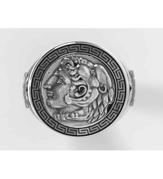 Μαίανδρος Ανδρικό Δαχτυλίδι Με Το Μέγα Αλέξανδρο 0675