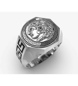 Alexander the Great Silver Ring 0698