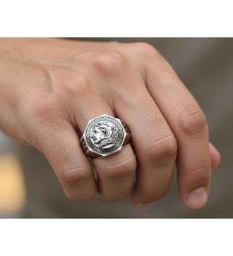 Серебряное кольцо Александра Македонского 0698