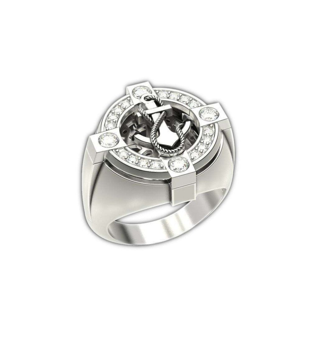 Anillo de ancla náutica para hombre 0233