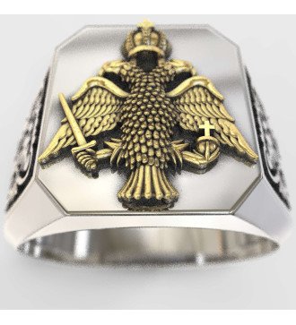 Ανδρικο Δαχτυλιδι Με Βυζαντινο Δικεφαλο Αετο 0099