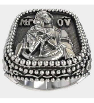 Βυζαντινό Ανδρικό Δαχτυλίδι Σφραγίδα Παναγία και Ιησούς 0205