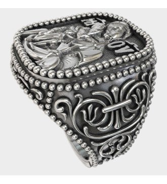 Βυζαντινό Ανδρικό Δαχτυλίδι Σφραγίδα Παναγία και Ιησούς 0205