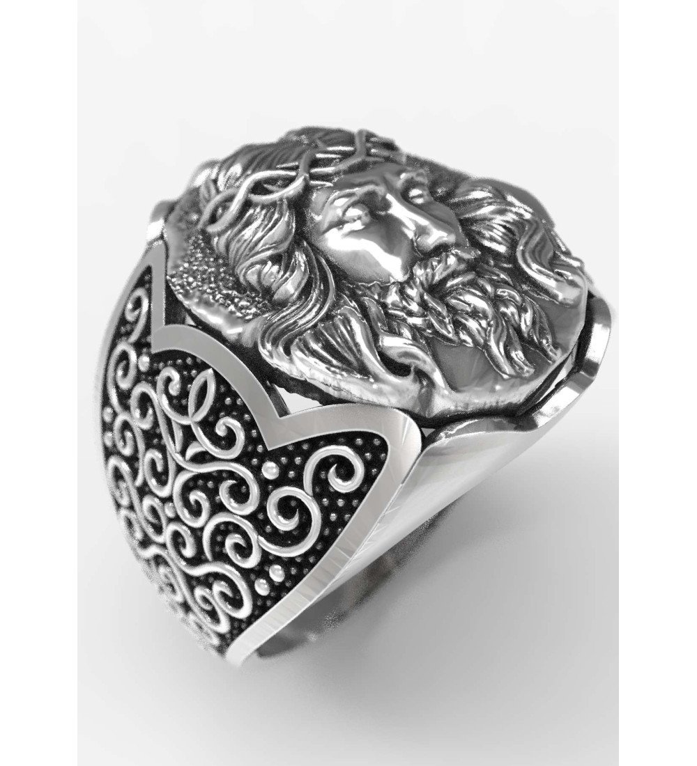 Bague chevalière Jésus-Christ 0712