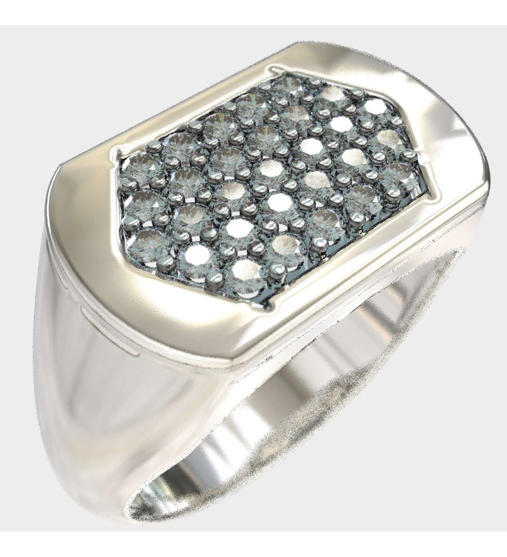 Eleganter Herrenring mit Steinen 0270