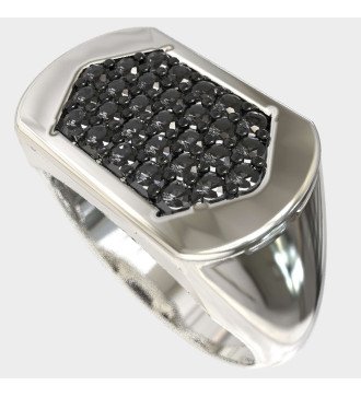 Eleganter Herrenring mit Steinen 0270