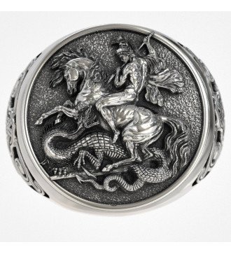 Ασημένιο δαχτυλίδι Άγιος Γεώργιος 0249