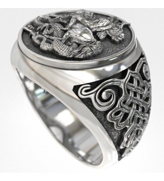 Christian Silber Siegelring Sankt Georg 0249