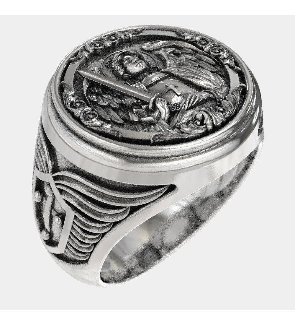 Archangel Saint Michael Signet Ring 0228