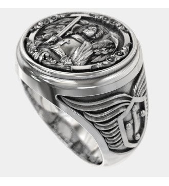 Archangel Saint Michael Signet Ring 0228