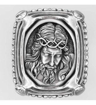 Silber Signet Jesus Ring für Männer 0659