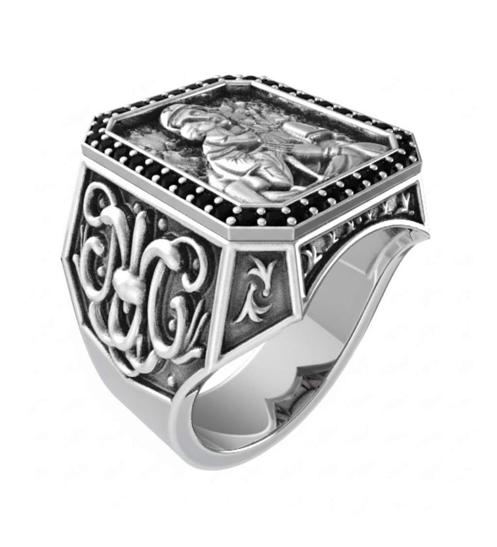 Anillo cristiano hecho a mano Fe y protección 0209MP