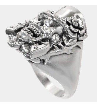 Anillo Cráneo Motero 0257