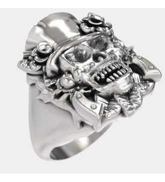 Bague de motard avec tête de mort 0257