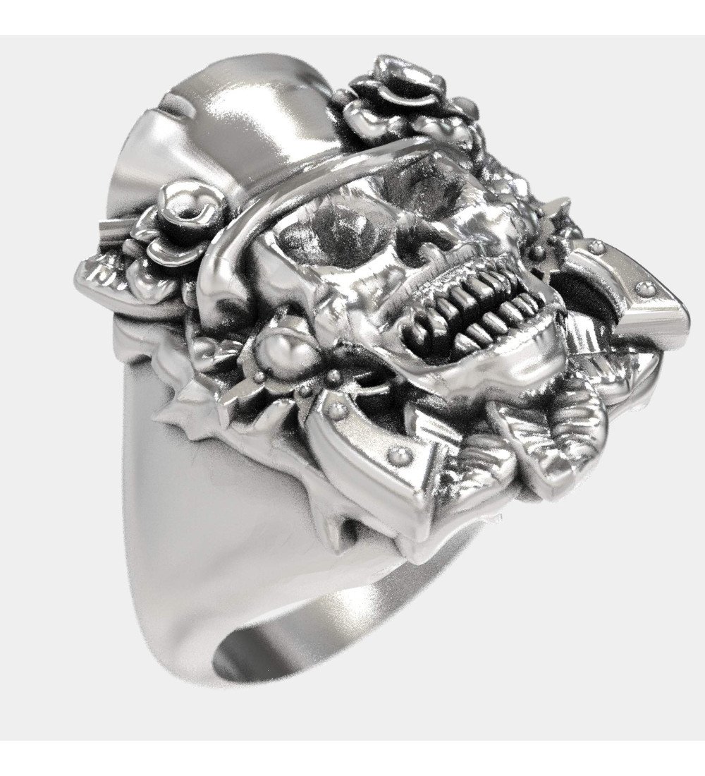 Anillo Cráneo Motero 0257