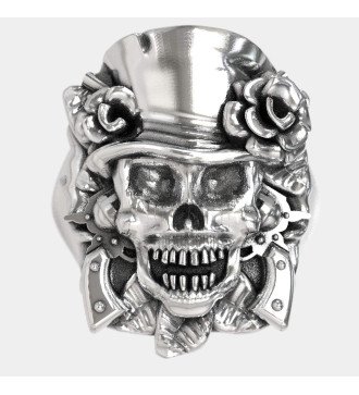 Anillo Cráneo Motero 0257