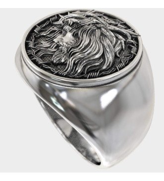 Religious Silver Signet Ring Jesus Christ 0496