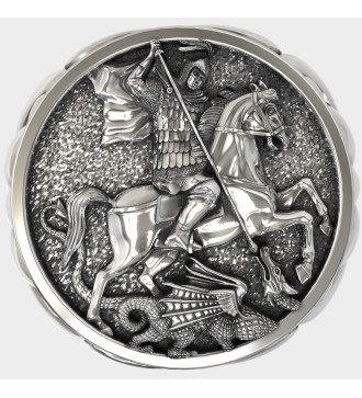 Anneau orthodoxe en argent sterling St. George the Dragonslayer