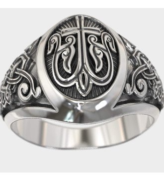 Signet Christliches Kreuz Ring 0570