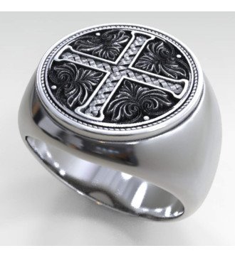 Chevalier Bague Croix de Signet 0567