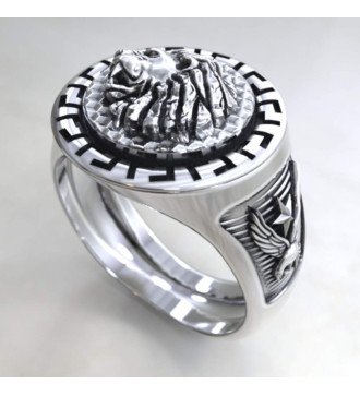 Anillo de sello con cabeza de león 0529