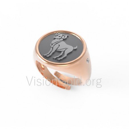 Silver Ring Zodiac Sign Aries