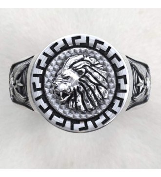 Anillo de sello con cabeza de león 0529